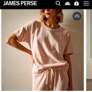 James Perse Short Sleeve Sweatshirt, Size 2, NWOT